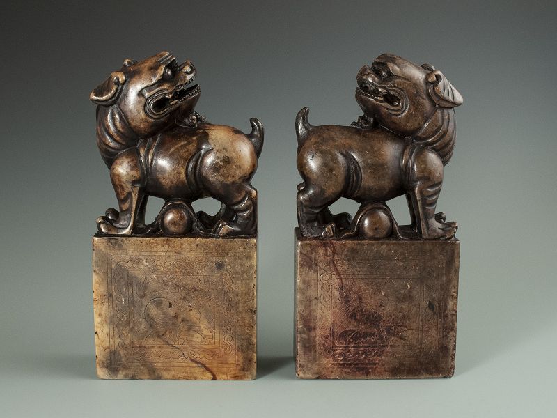 Antique Chinese Stone  Fu-Dog Seals