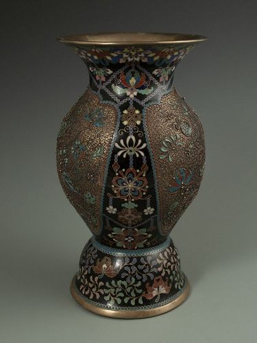 Antique Japanese Cloisonne Shippo Vase
