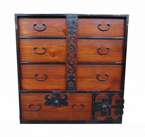 Antique Japanese Sakata Bo Tansu (Locking Bar Chest) Meiji Era