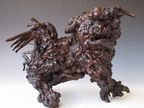 Antique Chinese Fu Dog Natural Wisteria Root