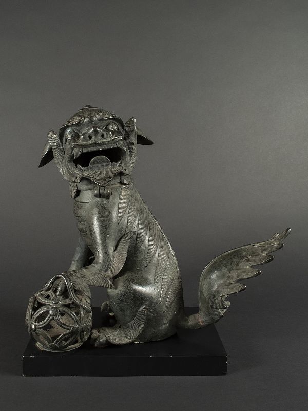 Chinese Bronze Fu Dog Incensor, MIng Dynasty
