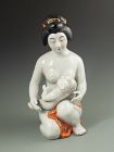Japanese Kutani Porcelain Mother and Child Figure