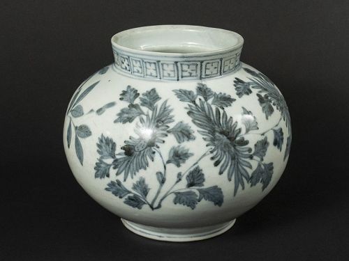 Korean Antique Blue and White Vase