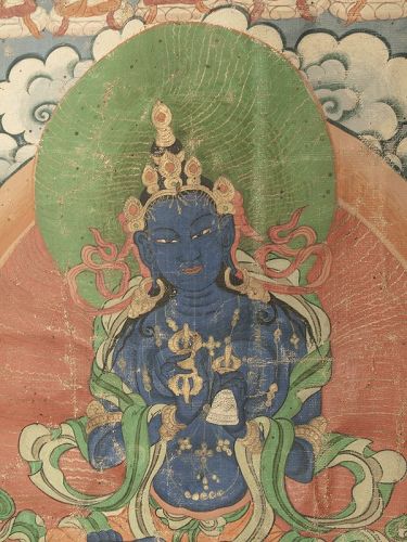 Antique Tibetan Thangka of Blue Tara