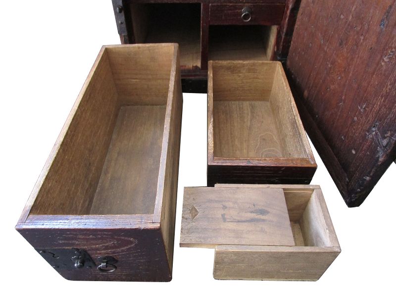 Antique Funa Tansu (Captain's Chest) Kirinoki Edo Period &amp; Secret Box