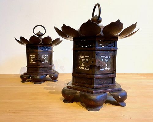 Pair of Large Japanese Temple Lanterns