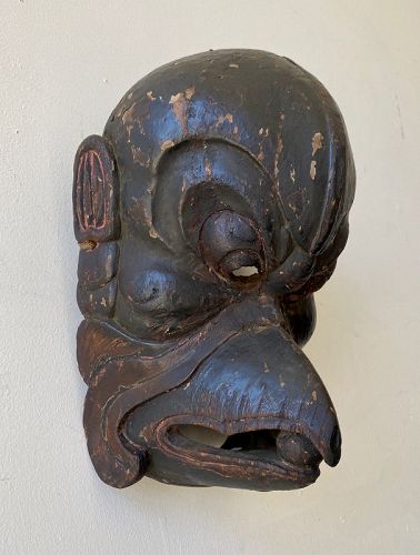 Rare 16th C. Muromachi Gagaku Karasu Tengu Kyogen (theater) Mask