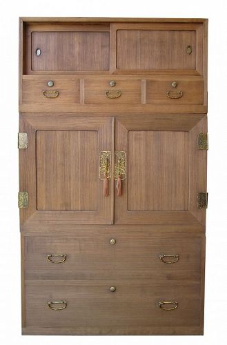 Japanese Furniture Chest Isho Biraki Tansu (Kimono Chest) 3 Section