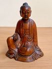 Chinese Antique Daoist Wood Carved Figure