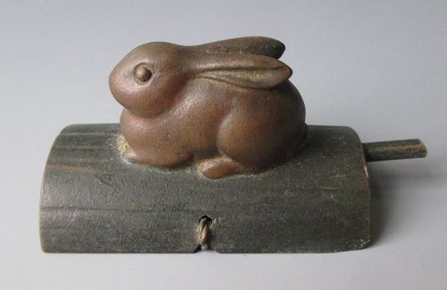 Japanese Bronze Rabbit Door Latch