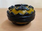 Chinese Mustard Yellow Peking Glass Container