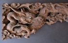 Japanese Antique Temple Carving with Pair of Dragons