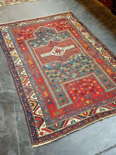 Antique Azeri Tribal Handknotted Carpet