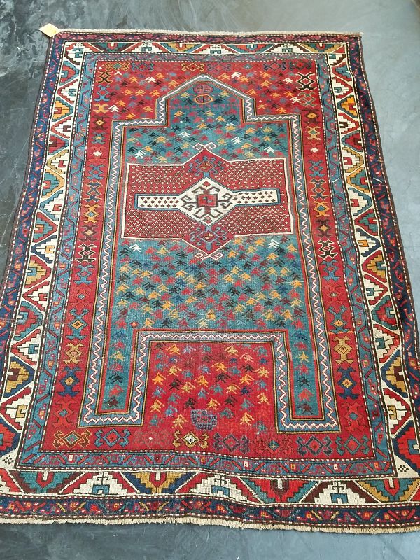 Antique Azeri Tribal Handknotted Carpet