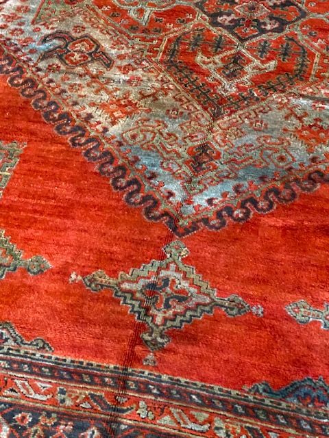 Large Oushak Turkish Handknotted Wool Carpet