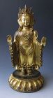 Tibetan Antique Gilt Bronze Standing Figure of a Bodhisattva
