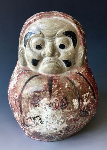 Japanese Antique Ceramic Figure of Daruma,  Meiji Period