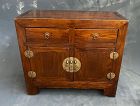 Antique Chinese Chest 2 Drawer 2 Door 19th C Hardwood