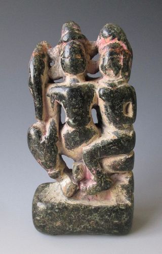 Indian Antique Stone Carving of Vishnu and Lakshmi