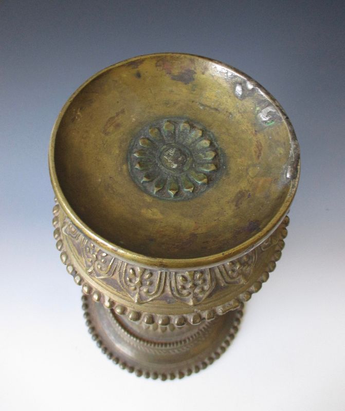 Tibetan Antique Bronze Butter Lamp