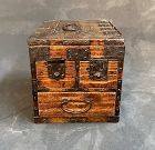 Antique Japanese Suzuribako Calligraphy Box Kirinoki Meiji Era