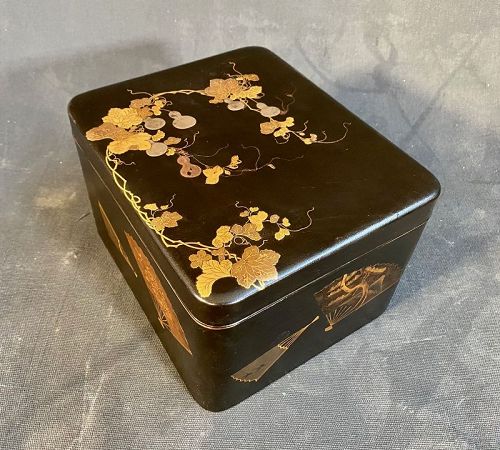Japanese Lacquered Two Tired Box with Rabbit