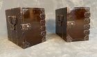 Pair of Japanese Black Lacquer Traveling Peddlers Gyosho Boxes