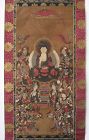 Japanese Antique Scroll Painting of Buddha and 12 Jūniten