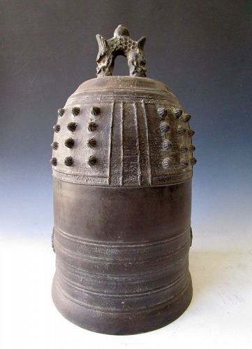 Japanese Antique Bronze Temple Bell Buddhist Bonsho