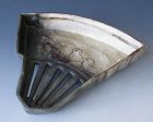 Japanese Antique Oribe Ware Fan Dish