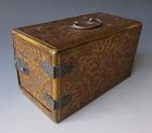 Japanese Antique Small Lacquer Safe Box with Drawers