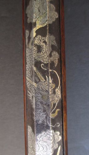 Rare Japanese Antique Matchlock Tanegashima Silver Dragon, Tokugawa