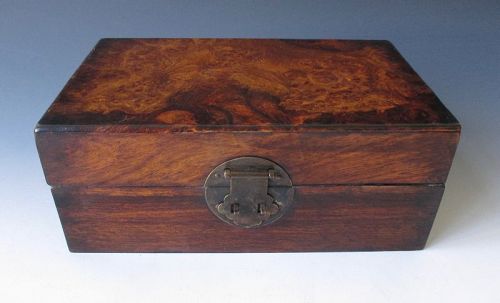 Chinese Antique Hardwood Burl Box