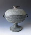 Chinese Archaic Bronze Dou Footed Vessel,  Zhou Dynasty