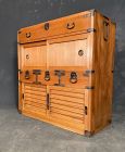 Antique Kansai Choba Tansu Merchant Chest Hinoki Meiji w/ Secret Space