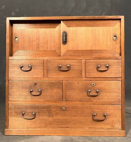Antique Japanese Small Furniture Tansu Chest