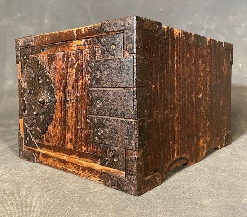 Antique Japanese Chobako (Merchant Box) Kiri Edo Period & Secret Box