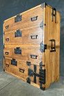 Antique Japanese Tansu Chest Kasane (Stacking 2 Section) Kiri Meiji