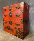 Antique Japanese Tansu Chest Kasane (Stacking) Kiri Lacquer Meiji