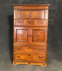 Unusual Antique Marquetry Japanese Tansu Chest