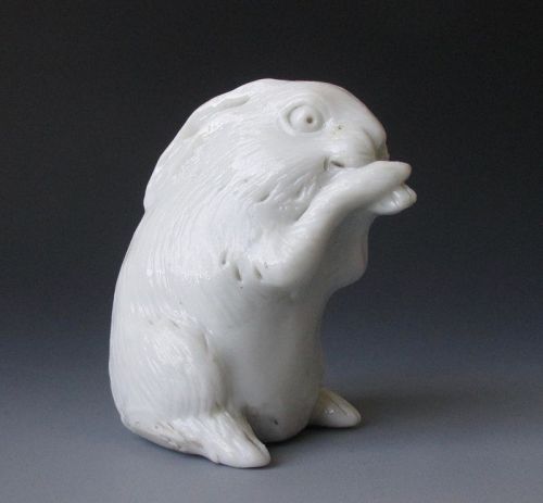Japanese Antique Small Hirado Ware Figure of a Rabbit