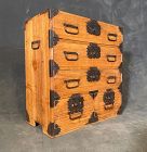 Antique Japanese Tansu Chest Sakata Kotansu Personal Chest Kiri Meiji