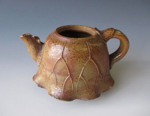 Japanese Antique Small Ceramic Lotus Leaf Teapot