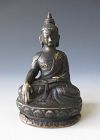 Himalayan Antique Silver Seated Buddha Sakyamuni