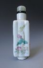 Chinese Antique Porcelain Snuff Bottle with Herons and Lotus