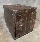 Antique Japanese Merchant Box Chobako Kuri Edo Era
