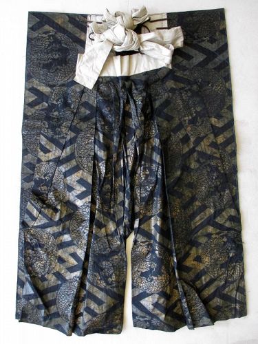 Japanese Antique Noh Theater Hakama with Dragons