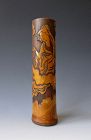 Japanese Antique Bamboo Kakehana Wall Vase with Quanyin