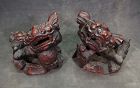 Chinese Antique Pair of Wooden Fu-lions (Shi)