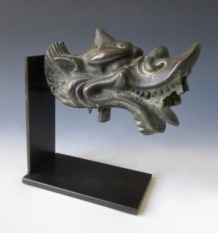Antique Chinese Bronze Water Dragon Head